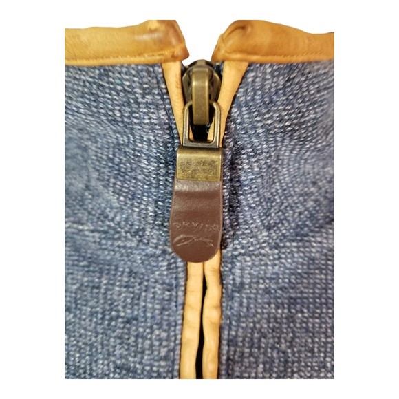 ORVIS Sporting Rugged Men's 1/4 Zip Blue Shirt Leather Elbow Mock Neck Sz Lg - Picture 5 of 11